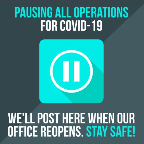 graphic stating operations are paused due to COVID-19