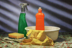 Cleaning supplies to sanitize against COVID-19